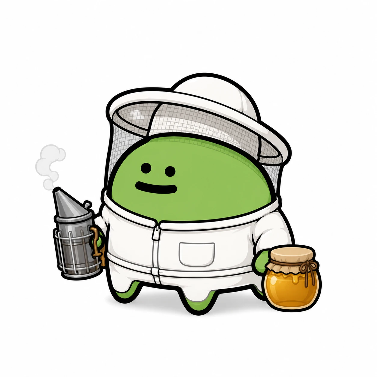 Freg dressed as a beekeeper