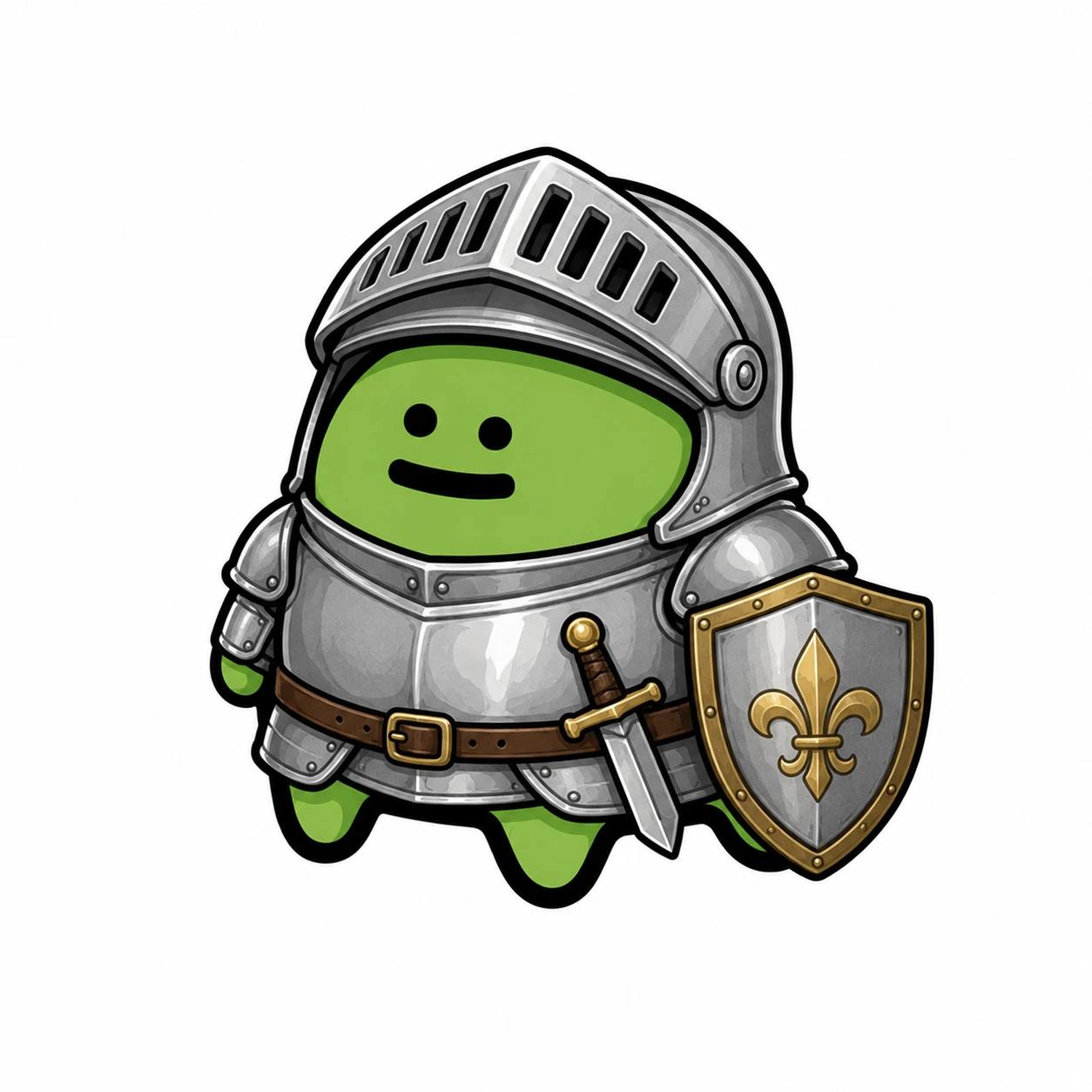 Freg dressed as a medieval knight